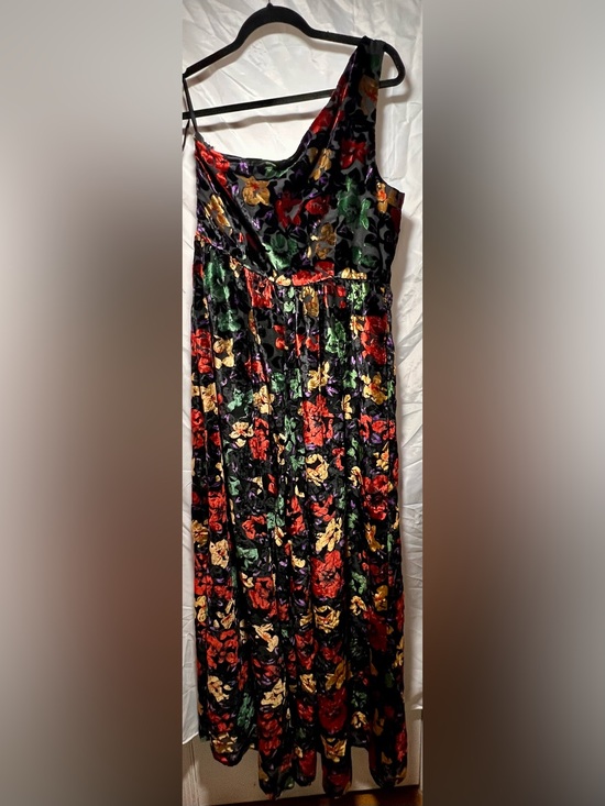 Pants - Hutch Anthropologie One Shoulder Velvet Jumpsuit Jewel Floral NWT 14